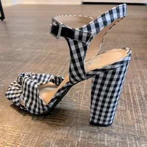 GB gingham sandal/heels